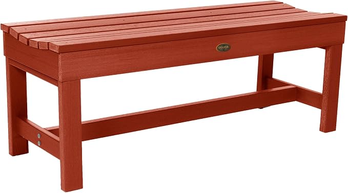 Sequoia Professional Commercial Grade Weldon Backless Picnic Bench, 4 ft, Rustic Red
