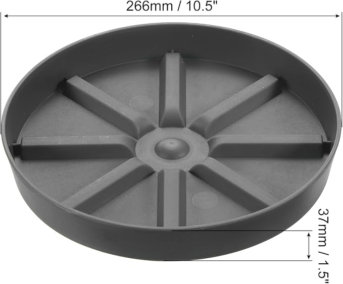 PATIKIL Plant Pot Saucers 10.5 Inch, 6 Pack Plastic Round Plant Pot Thicker Flower Drip Tray for Indoor Outdoor, Gray