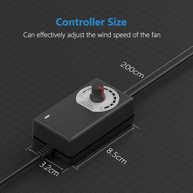 Hon&Guan 3 Inch Inline Blower Fan with Speed Controller 120 CFM with 20W Ultra-Low Power and Low Noise