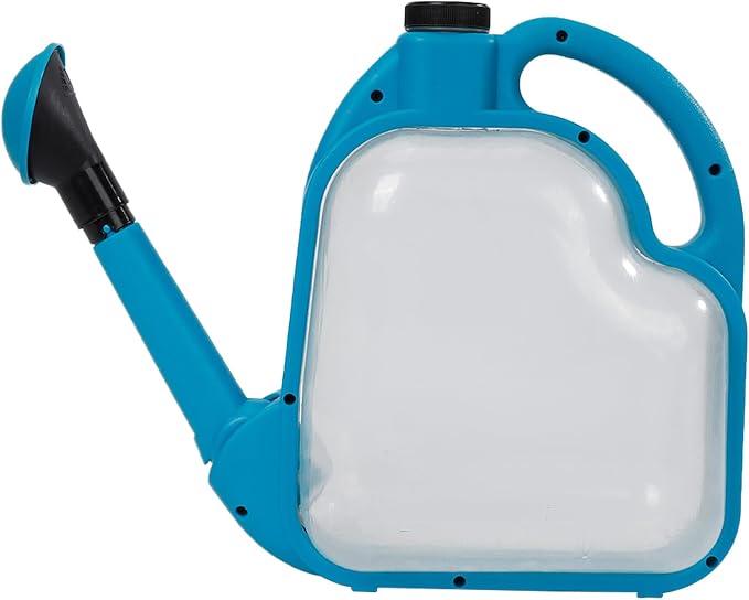 4L Foldable Watering Can with Rotating Nozzle & Long Spout for Plants, Indoor Outdoor Gardening, Clear Plastic-Blue
