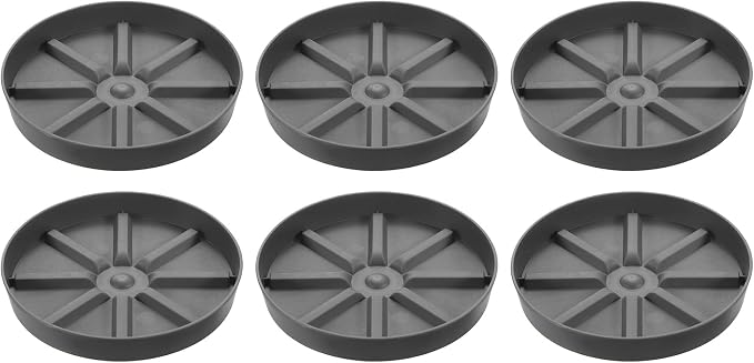 PATIKIL Plant Pot Saucers 9 Inch, 6 Pack Plastic Round Plant Pot Thicker Flower Drip Tray for Indoor Outdoor, Gray