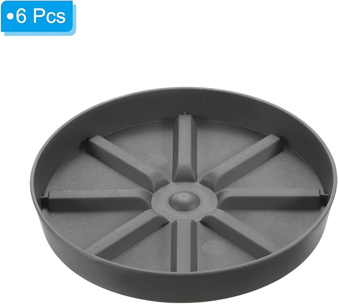 PATIKIL Plant Pot Saucers 9 Inch, 6 Pack Plastic Round Plant Pot Thicker Flower Drip Tray for Indoor Outdoor, Gray