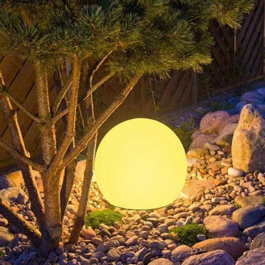 8-in Solar Globe Light Outdoor, Solar Garden Ball Light for Outside w/Remote, 16 RGB Colors 4 Modes Glow Orb Lights, Waterproof Landscape Lighting w/Ground Stake for Pathway Patio Backyard Party Decor