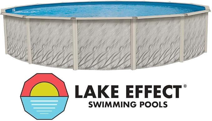 Lake Effect Pools 'Meadows Reprieve' 24' Round Above Ground Swimming Pool | 52" Inch Height | Resin Protected Steel Sided Walls | a Sunlight Overlap Pool Liner and Widemouth Skimmer