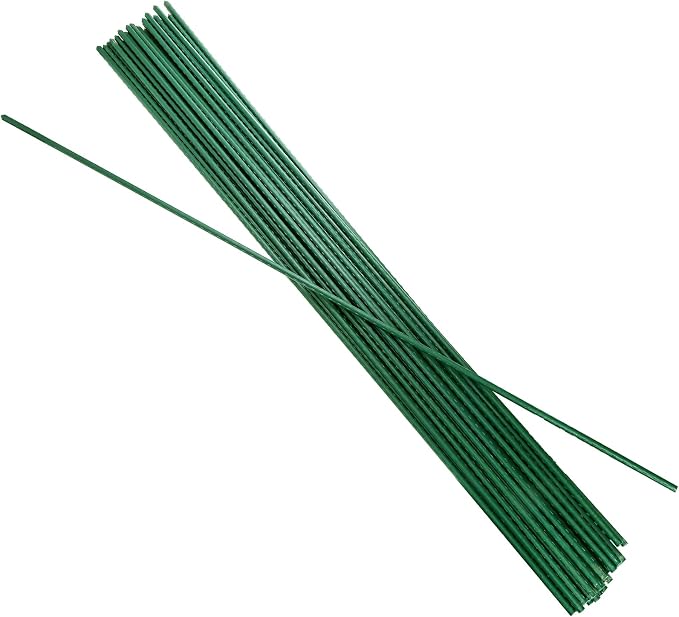Frcctre 30 Pack 4 Ft Garden Stakes, 48 Inch Sturdy Green Plant Sticks, Plastic Coated Metal Tomato Stakes Support Plant Climbing Support for Tomatoes, Cucumber, Fences, Beans, Potted Plants