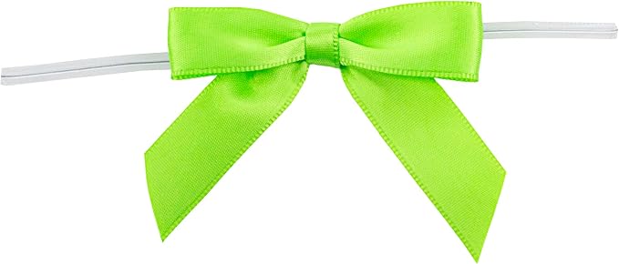 Reliant Ribbon 5171-18503-2X1 Satin Twist Tie Bows - Small Bows, 5/8 Inch X 100 Pieces, Citrus