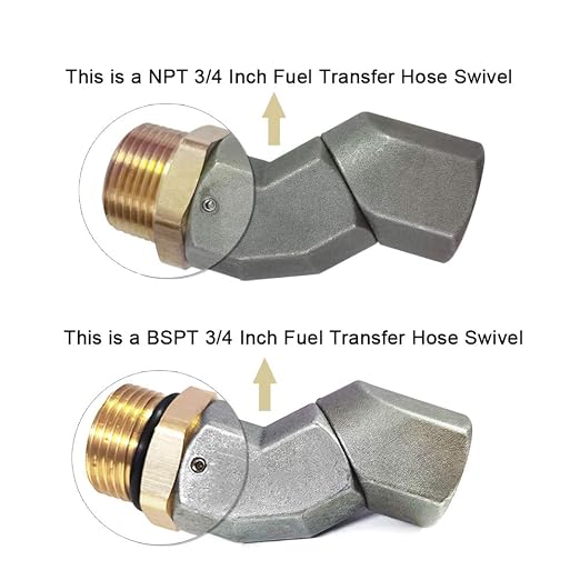2PCS 3/4 Inch NPT Fuel Hose Swivel 360 Rotating Connector for Fuel Nozzle Multi Plane Fuel Plane Swivel