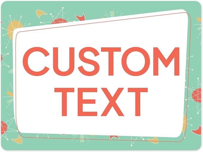 Custom Sign, Custom Street Sign, 11 Font Colors, 13 Font Styles, 4 Hole Options, 22 Sizes, 36x48 Inches, Rust Free DiBound, Fade Resistant, Made in USA by My Sign Center (Mid-Century Modern 2)