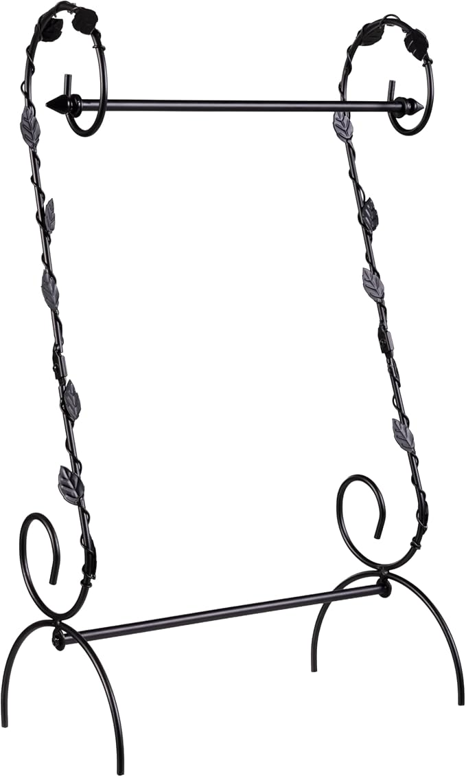 Evergreen Scroll American Garden Flag Stand Leaves Vine | Premium Metal Iron Flag Holder Stand | Fits 12x18 Garden Flags for Outside Deck Patio | Weatherproof Outdoor