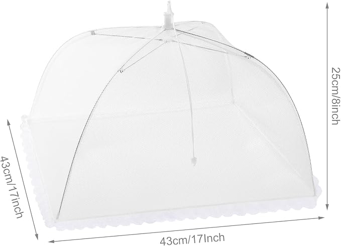 Homealexa 6 Pack 17" Mesh Food Covers, Outdoor Pop-Up Food Screen for Camping/Picnic/BBQ/Parties, Reusable Food Protector Tent Keeping Out Flies Bugs
