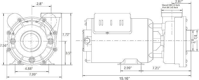 Pump, LX 48WUA, 1.0hp, 115V, 48WUA1001C-II