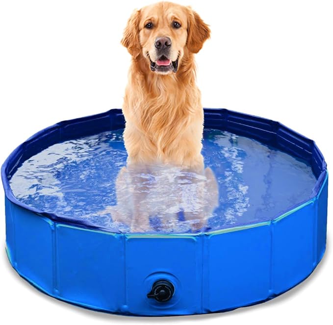 Zone Tech Fold-able Pet Dog Swimming Pool - Premium Quality Easy to Store Collapsible Compact Playing Bath for Kids, Leak-Proof Bathing Tub for Indoor & Outdoor Backyard