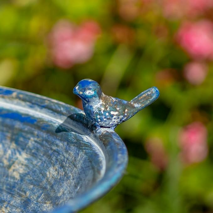 Zaer Ltd. Pedestal Style Birdbath (Blue)