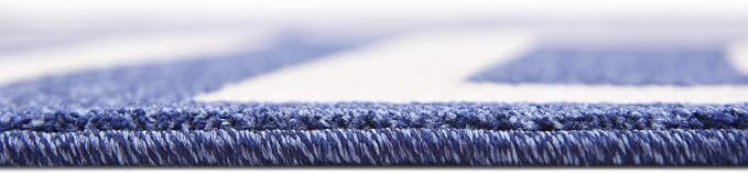 Unique Loom Athens Collection Classic Geometric Modern Border Design Area Rug (6' 0 x 9' 0 Rectangular, Navy Blue/ Beige)