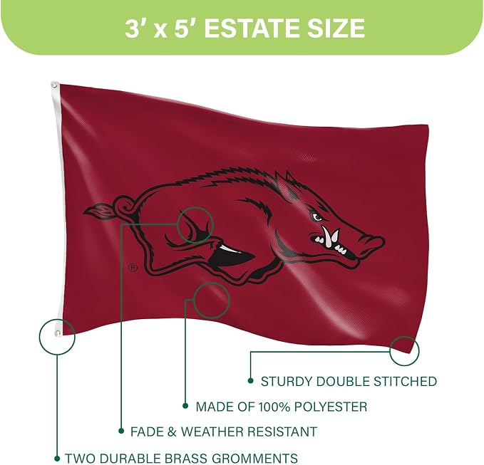 NCAA University of Arkansas Flag
