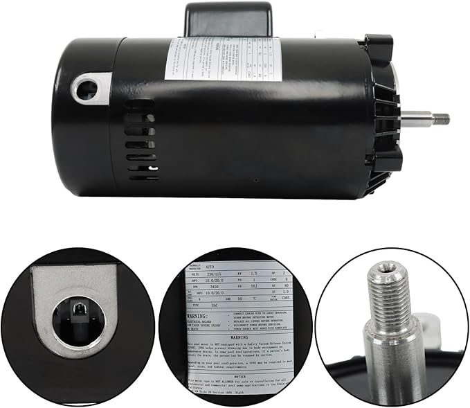UST1202 2HP Round Swimming Pool Pump Motor Kit | Round pool pumps, supporting kit included, works for swimming pool circulation systems