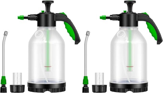 VIVOSUN Pump Sprayer, Portable Water Spray Bottle for Spraying Plants, Flowers, Weeds and Cleaning, Hand Pump with Side Filling Port, Measuring Cup, Adjustable Nozzles (Pack of 2)