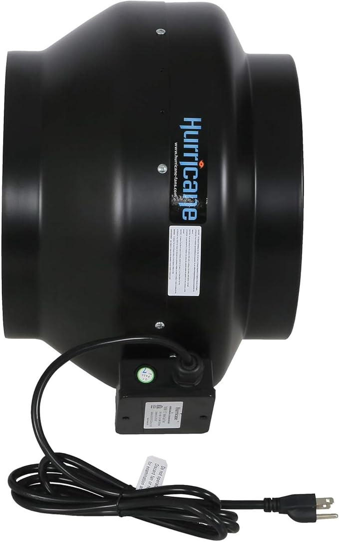 Hurricane Commercial Grade Inline Fan for Phresh & Black Ops Carbon Filters, Ideal-Air Ducting and Clamps and Titan Controls Ventilation Controllers