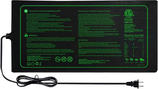 Seedling Heat Mat with ETL Listed,Warm Hydroponic Heating Pad for Indoor Seed Starting,Brewing and Greenhouses,Durable Waterproof Germination Station Heat Mat (1 Pack-20"x10"-Heat Mat)
