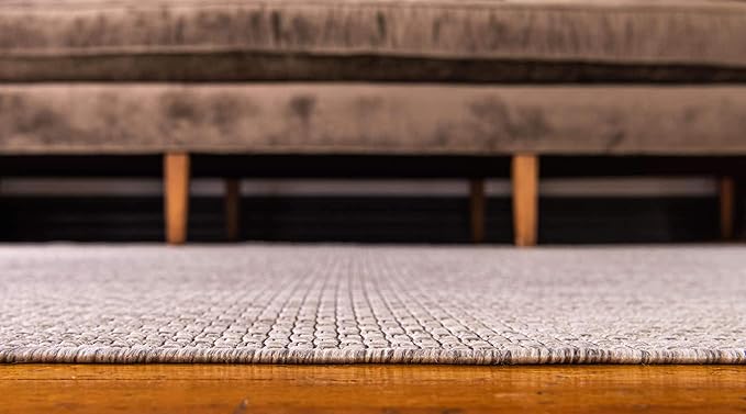 Unique Loom Collection Casual Transitional Solid Heathered Indoor/Outdoor Flatweave Area Rug (4' 1" x 6' 1" Rectangle, Beige/Ivory)