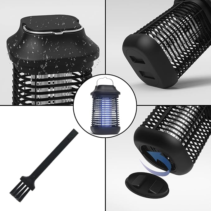 Bug Zapper Outdoor/Indoor,Mosquito Zapper 4200V High-Powered Waterproof Electronic Flying Insects Zapper,15W UVA Lamp Bulb,Fly Traps Patio Insects Killer,Trap Killer for Home,Kitchen, Backyard