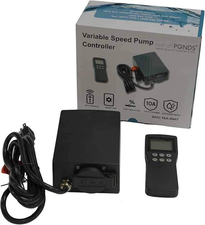 Half Off Ponds Wi-Fi Variable Speed Pump Controller | Wi-Fi remote and Bluetooth app, Programmable timer, Adjusts pump flow rate, Energy saving design