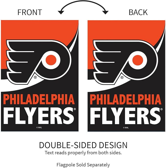NHL Philadelphia Flyers House Flag, 28 x 44, Double Sided Garden Flags for Outside, Outdoor Flags & Banners for Gardens Patio, Indoor Wall Decor Flag for Room