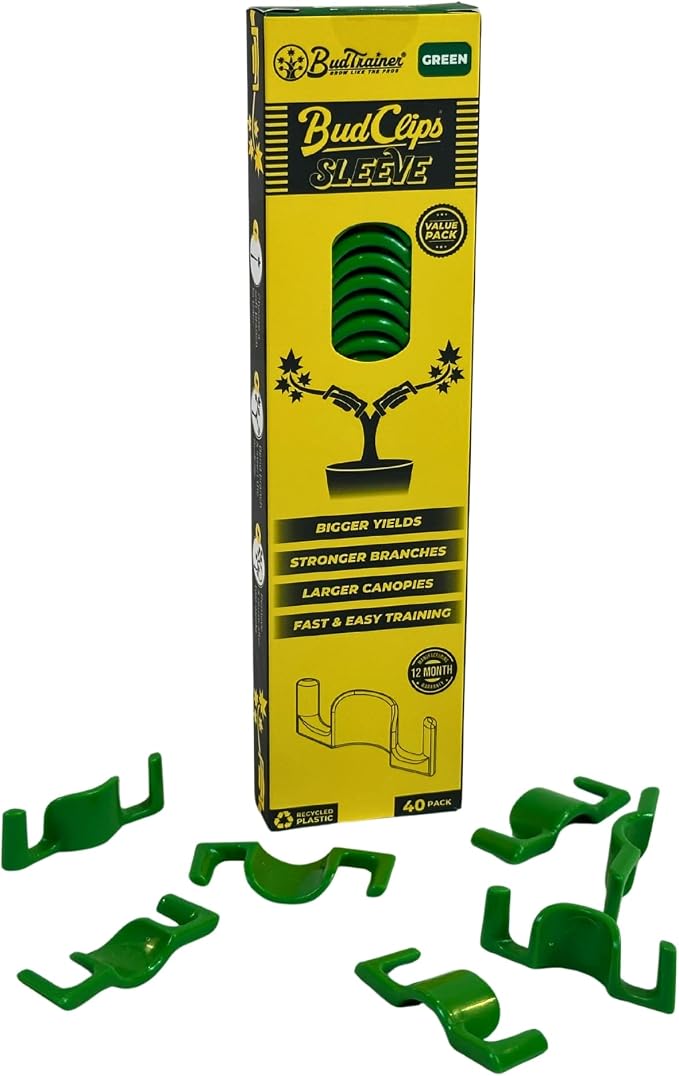 BudClips for Optimal Plant Growth | Universal Size LST Clips | Durable Plant Support Clips to Bend or Interlock Stems for Abundant Harvest | Gardening at Any Growth Stage (Green, 40pk)