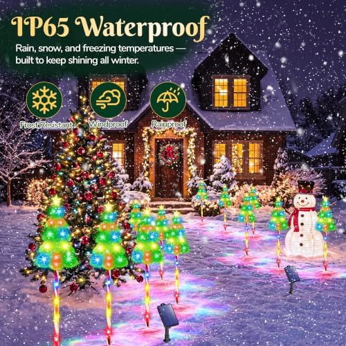Solar Christmas Decorations, Christmas Tree Pathway lights Outdoor - Image 4