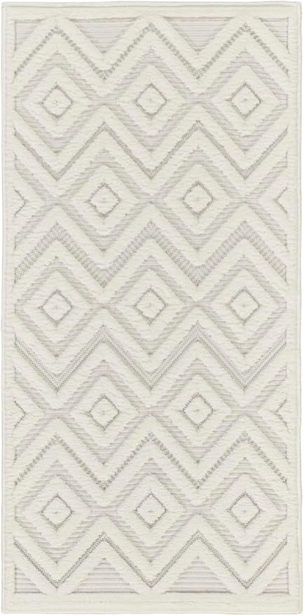 Nourison Home Versatile Ivory White 2' x 4' Area Rug - Easy Clean, Non Shedding, Bed Room, Living Room, Dining Room, Kitchen (2' x 4')