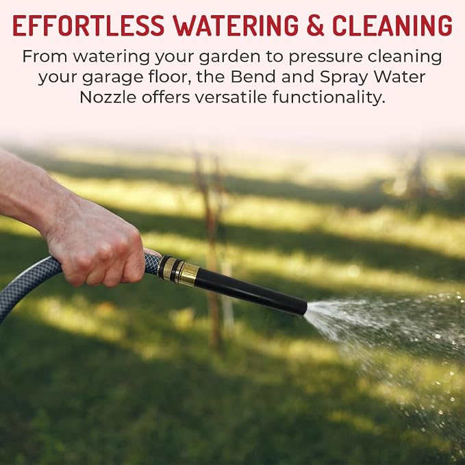 Hi-Tech Adjustable Bend & Spray Water Hose Nozzle – Heavy-Duty, Leak-Proof Nozzles for Car Washing and Lawn Care (4 Pack)