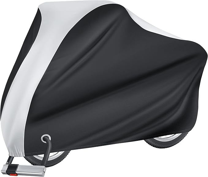 Puroma Bike Cover for 1/2/3 Bikes, Waterproof Outdoor Storage Bicycle Covers Rain Sun UV Dust Wind Proof with Lock Hole for Mountain Road Electric Bike