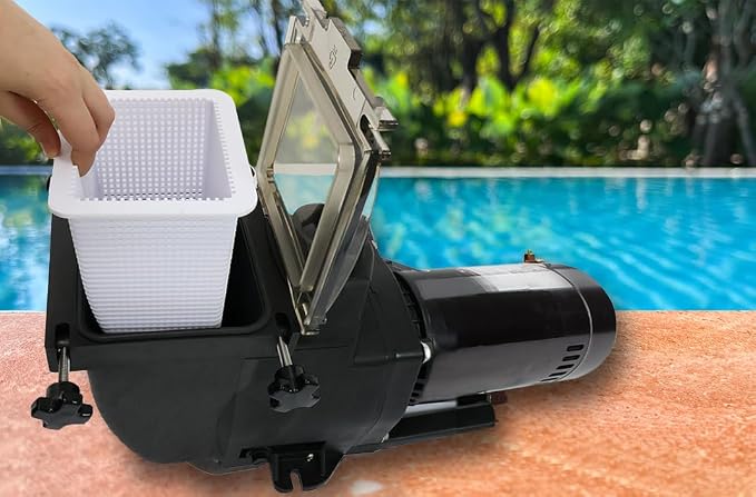 Rx Clear Super Hi-Flow 1-1/2 HP In-Ground Pool Pump | 48 Frame Motor | 115/230 Volts | See-through Strainer Lid | High Efficiency