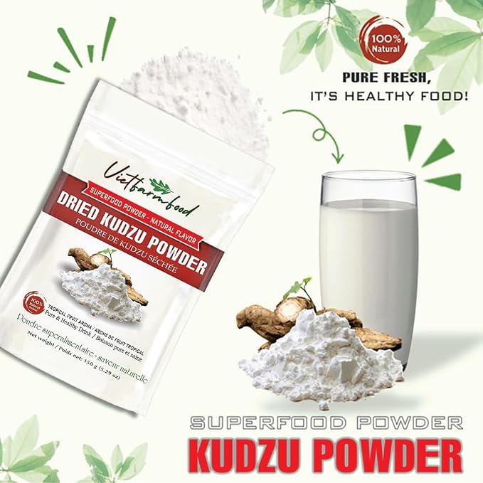VIETFARMFOOD - KUDZU POWDER 5.29 oz (150g) VIETFARMFOOD: Pure freeze-dried vegetable powder, made from real vegetables with no added sugar - Perfect for daily nutrition to keep your body of vitality