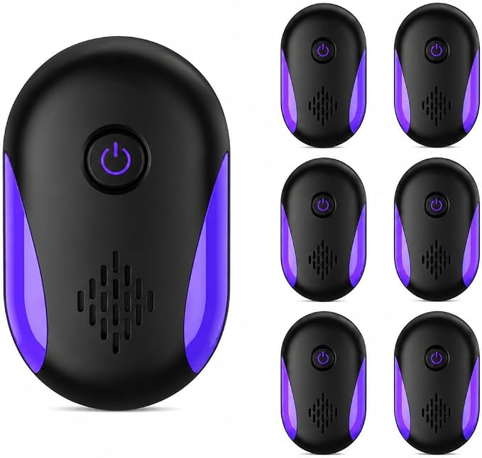2026 Upgraded Ultrasonic Repeller 6 Packs, Indoor Ultrasonic Repellent for Roach, Rodent, Mouse, Bugs, Ant, Mosquito, Mice, Spider, Electronic Plug in Pest Control