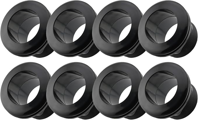 2 Inch Bulkhead Fitting 8 Pack, Heavy Duty Slip x Slip Tank Adapter, Durable Water Tank Connector for Aquariums, Rain Barrels, Hydroponics, Reservoirs, Ponds & Irrigation Systems