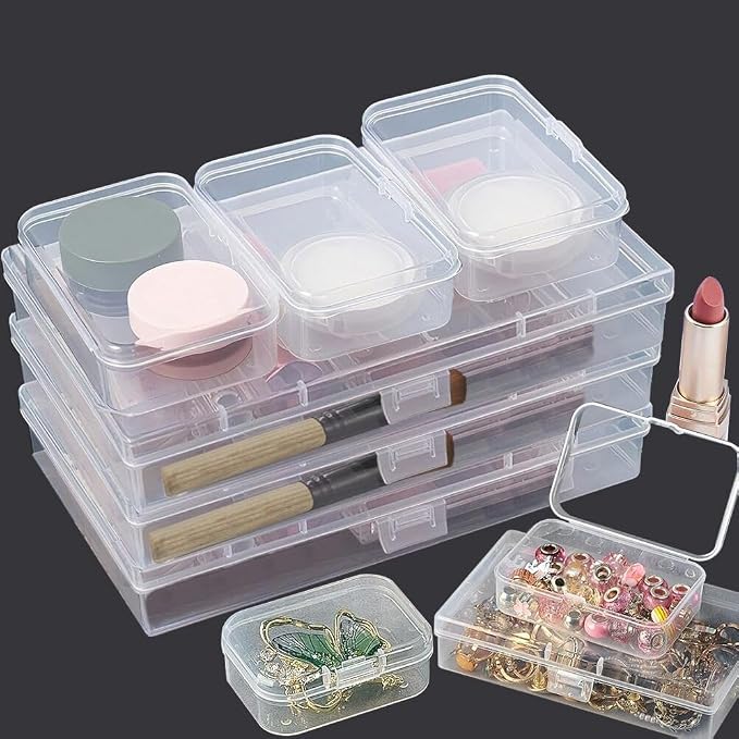 Bead Storage Box,72pcs Transparent Plastic Storage Containers Different Sizes,Crayon Box, Small Item Management Box And Labels,DIY Jewelry Craft Nails, Bracelets, Jewelry, Diamonds, (5.3x3.15x1.2)