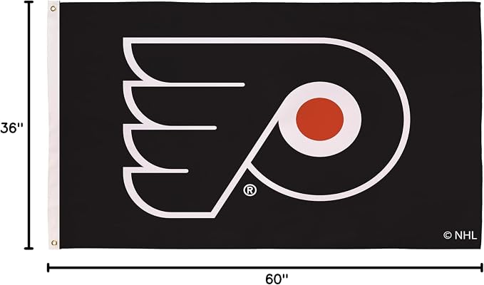 Team Sports America NHL Philadelphia Flyers 3' x 5' Outdoor Durable Flag with Grommets, Heavy Duty Flag & Banner for Outdoor Garden Patio, Indoor Wall Decor, Works with Flag Poles for Outside House