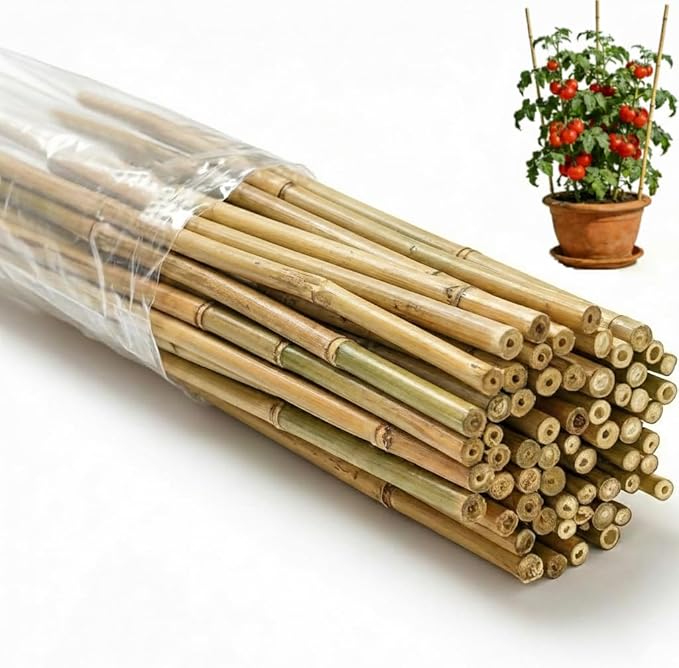 55 Pcs Bamboo Plant Stakes 6 Feet, Oltara Natural Bamboo Sticks Garden Stakes for Climbing Plants Support, Potted Plants, Vegetables,Tomatoes, Beans, Flowers, Trees