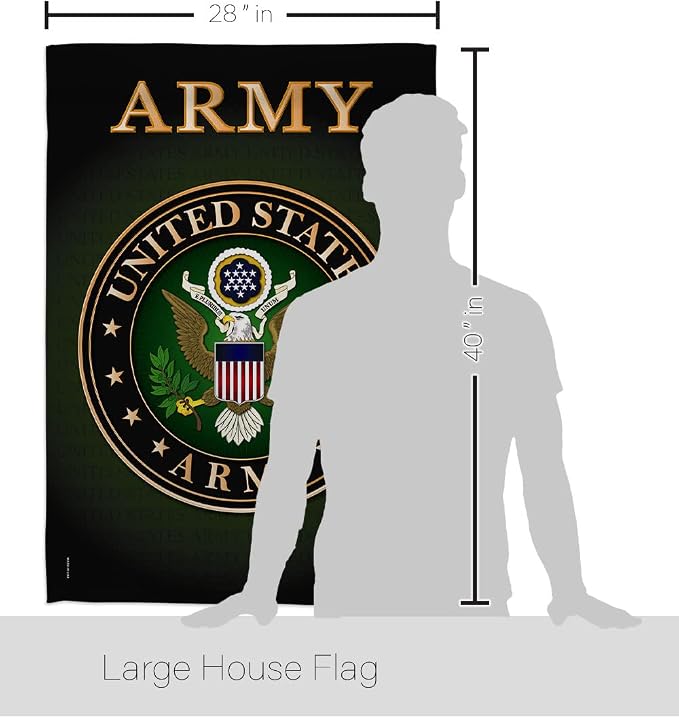 Army House Flag - 2 pcs Pack Armed Forces Rangers United State American Military Veteran Retire Official - Decoration Banner Small Garden Yard Gift Double-Sided Made in USA 28 X 40