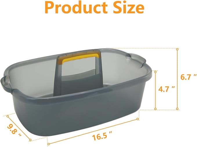 Goderewild Multi-Purpose Cleaning Caddy with Handle, Shower Caddy Organizer/Storage Basket/Totes Portable for Bathroom Supplies, Cleaning Products, Under Sink Tool (Translucent Gray, 1 Pack)