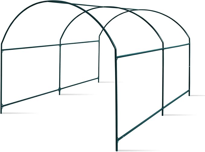 YardGrow Greenhouse Frames for Larger Hot Garden House Support Arch Frame Climbing Plants/Flowers/Vegetables Outdoor (10x7x6 FT)