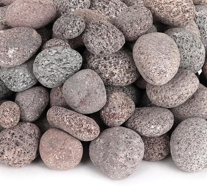 Lava Rock - 50-Pound Tumbled Lava Stones - 2"" Red Lava Pebbles - Volcanic Rock - Landscaping Rocks, 1 to 2 Inch (MD)