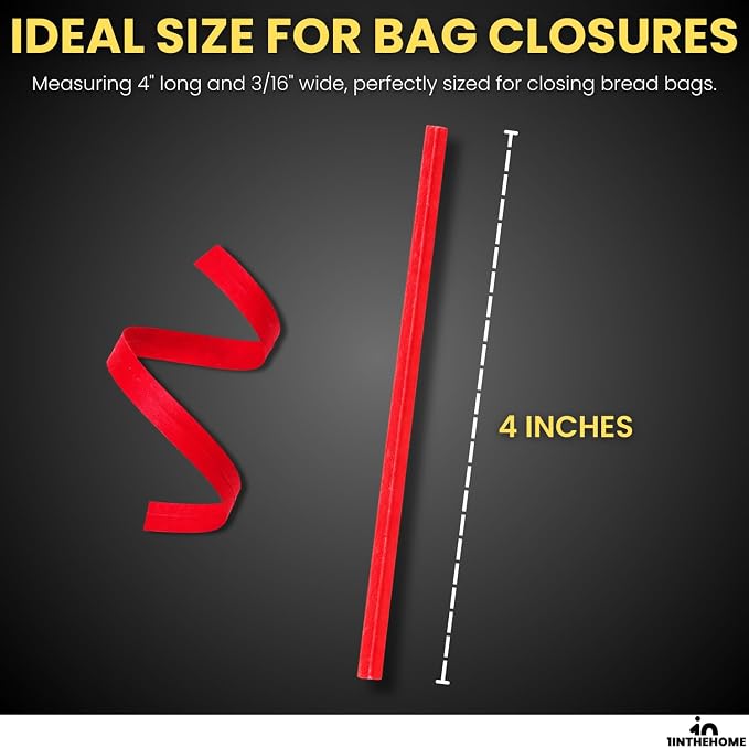 Red Twist Ties, Bread Tie, 4" x 3/16" Paper with Single Wire 2000 Pack