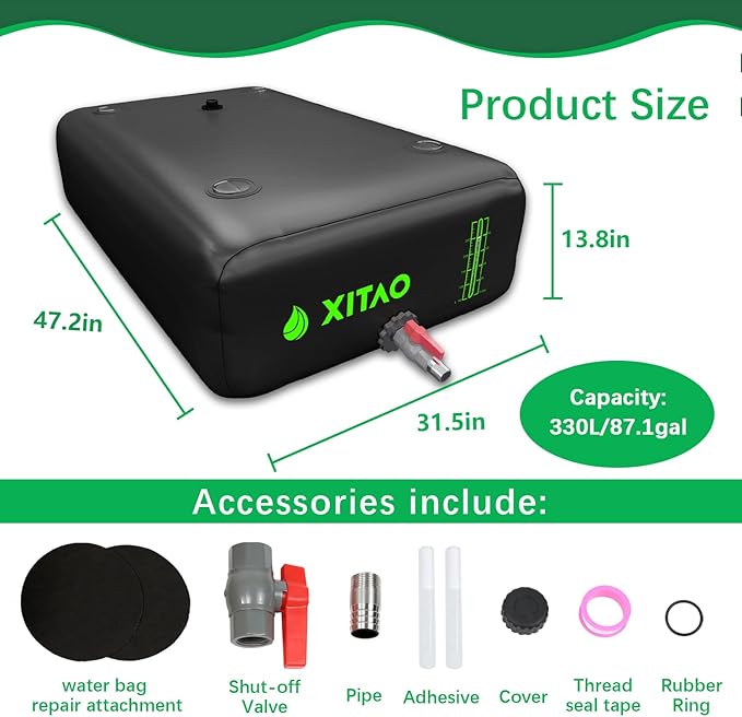 XITAO Water Bladder Storage Containers, Water Tank Foldable Portable Water Storage,Water Storage Bag Containers for RV, Camping, Garden, Irrigation, Drought Resistance, Firefighting
