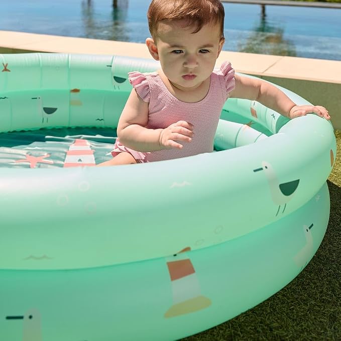 Miniland Inflatable Baby Pool Lighthouse 100 cm - Children's Pool for Outdoor Use | Compact, Lightweight and Easy to Transport | Ideal for Garden, Beach or Patio | Summer and Water Fun