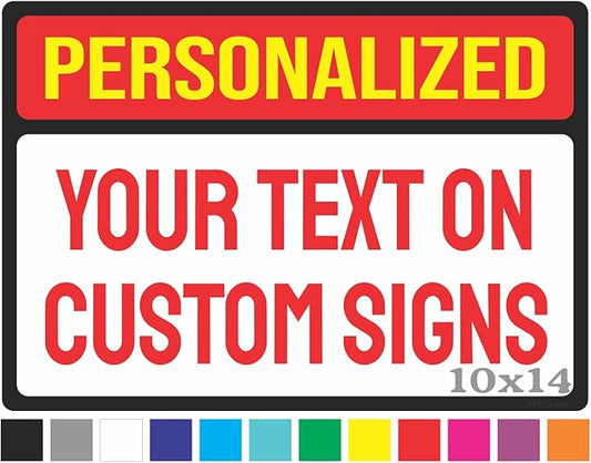 Custom Metal Sign for Outdoor and Indoor made from weatherproof non rusting aluminum. Full Color, UV Ink lasts years. Customized No Trespassing Signs, Personalized Delivery Signs for home or office. 10" x 14" - by ATX CUSTOM SIGNS