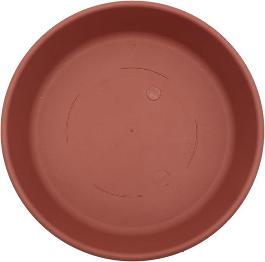 The HC Companies Flower Pot Saucers - Plastic Plant Saucer for Outdoors & Indoors - Traditional Design Plant Pot Trays for Water Drainage - Durable & Stylish Round Plant Tray (17.5-inch Clay)