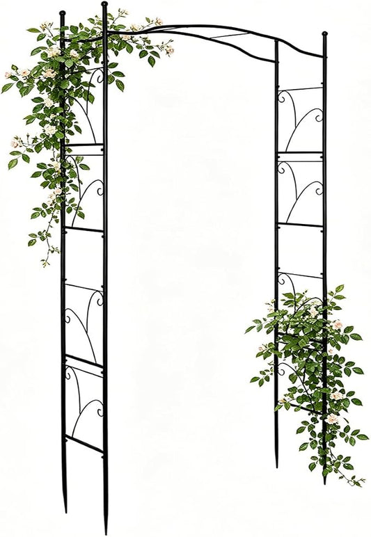 Metal Garden Arbors 93" Thickened Arch Trellis for Climbing Plants | Outdoor Arbor Rustproof Metal Frame Trellises Grapes Rose Yard Entrance Wedding Arched Backdrop Stand Party Event Decoration