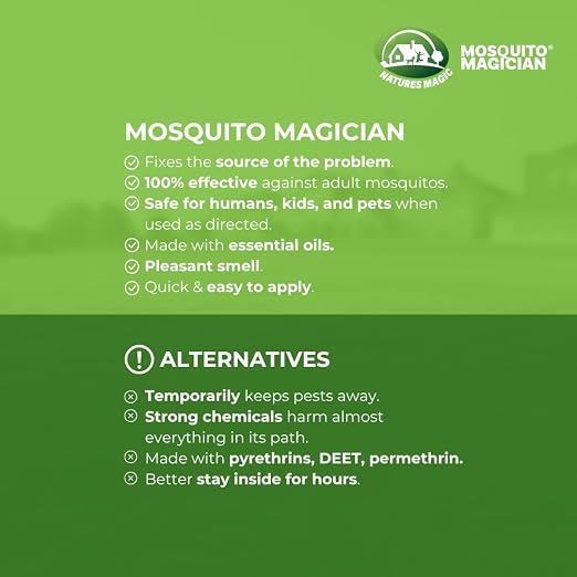 Mosquito Magician Handheld Battery Sprayer Bundle – Includes 2 × 1-Gallon Ready-to-Use Mosquito Spray – Kills Mosquitoes, Fleas & Fire Ants – Adjustable Nozzle for Easy Yard & Patio Application